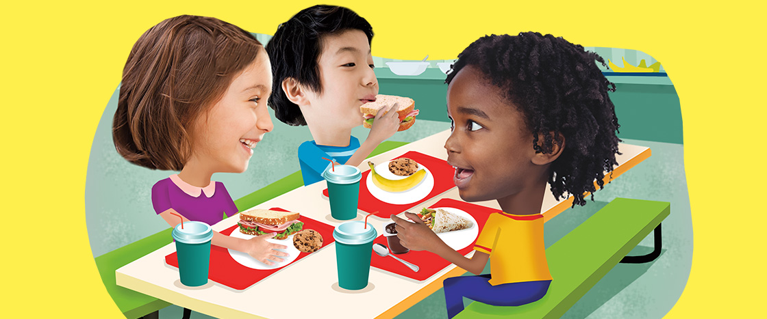 Image of students eating lunch together